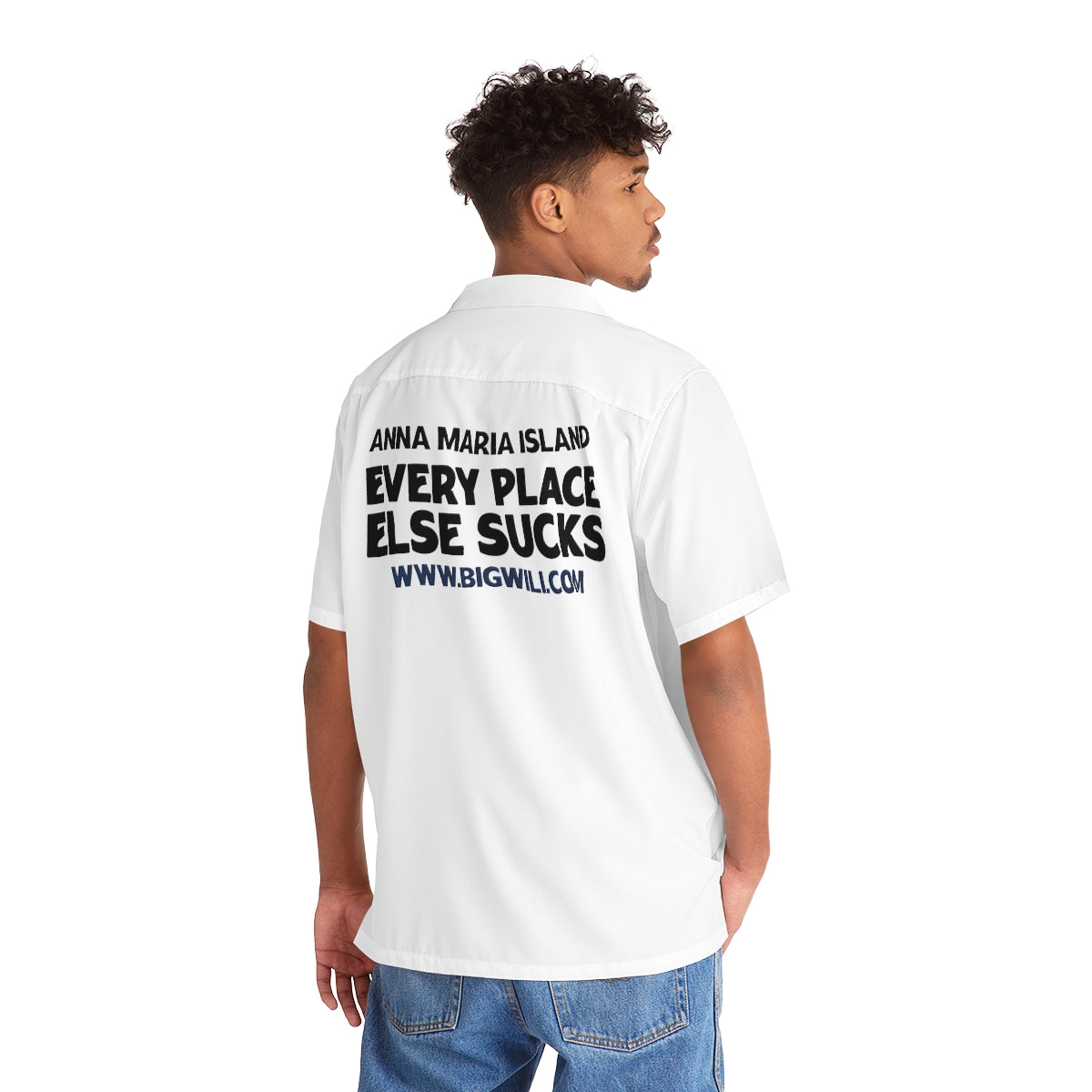 Anna Maria Island everyplace else sucks Men's Hawaiian Shirt (AOP)